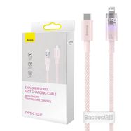 Fast Charging cable Baseus USB-C to Lightning  Explorer Series 1m, 20W (pink), Baseus