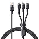 3in1 USB to USB-C / Lightning / Micro USB Cable, Mcdodo CA-0930, 6A, 1.2m (Black), Mcdodo
