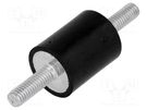 Vibration damper; M6; Ø: 20mm; rubber; L: 25mm; Thread len: 18mm ELESA+GANTER