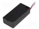 Holder; 6F22,6LR61; Batt.no: 1; cables; black; 150mm; with switch COMF