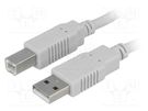 Cable; USB 2.0; USB A plug,USB B plug; 3m; grey; Core: Cu BQ CABLE