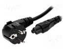 Cable; 3x0.75mm2; CEE 7/7 (E/F) plug angled,IEC C5 female; PVC LIAN DUNG