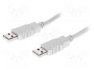 Cable; USB 2.0; USB A plug,both sides; 2m; light grey BQ CABLE