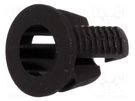 LED holder; 3mm; one-piece; black; UL94V-2; L: 5.8mm; Mat: polyamide FIX&FASTEN