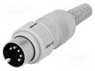 Plug; DIN; male; PIN: 5; Layout: 180°; straight; for cable; soldering HIRSCHMANN