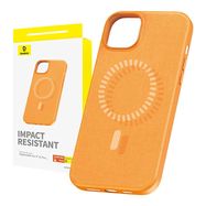 Magnetic Phone Case for iPhone 15 Plus Baseus Fauxther Series (Orange), Baseus