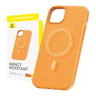 Magnetic Phone Case for iPhone 15 Pro Baseus Fauxther Series (Orange), Baseus