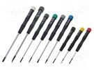 Kit: screwdrivers; Phillips cross,precision,slot; 9pcs. NEWBRAND