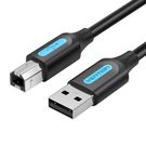 USB 2.0 A to B cable Vention COQBJ 2A 5m Black PVC, Vention