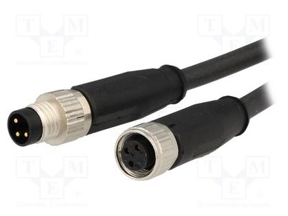 Cable: for sensors/automation; M8-M8; male; female; PIN: 3; plug HARTING 21348081388050