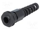 Cable gland; with strain relief; PG7; IP68; polyamide; black KSS WIRING