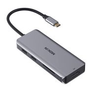MOKiN Adapter/Docking Station 9 in 1 USB C to 2x USB 2.0 + USB 3.0 + 2x HDMI + DP + PD + SD + Micro SD (silver), Mokin