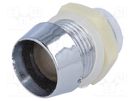 LED holder; 10mm; chromium; ABS; concave; L2: 13mm HEBEI