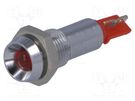 Indicator: LED; recessed; red; 24÷28VDC; Ø6.2mm; IP67; metal SIGNAL-CONSTRUCT