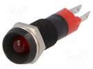 Indicator: LED; recessed; red; 24÷28VDC; Ø8.2mm; IP67; metal SIGNAL-CONSTRUCT
