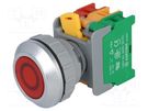Switch: push-button; 30mm; Stabl.pos: 2; NC + NO; red; IP65; PFL30 AUSPICIOUS