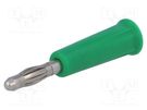 Plug; 4mm banana; 24A; 60VDC; green; non-insulated; on cable ELECTRO-PJP
