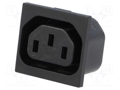 Connector: AC supply; socket; female; 10A; 250VAC; IEC 60320; THT SCHURTER 6650.4530