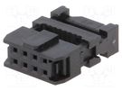 Plug; IDC; female; PIN: 8; with cable clamp; IDC; for ribbon cable NINIGI