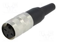 Connector: M16; plug; female; soldering; for cable; PIN: 3; 5A; 300V AMPHENOL