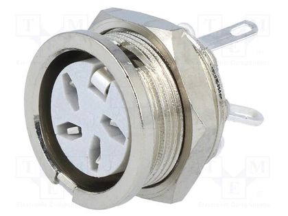 Socket; DIN; female; PIN: 4; Layout: 216°; for panel mounting,screw DELTRON 650-0400