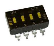DIP SWITCH, 0.1A, 50VDC, 4POS, SMD