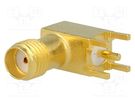 Socket; SMA; female; angled 90°; 50Ω; THT; on PCBs; POM; gold-plated TE Connectivity