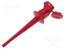 Clip-on probe; pincers type; 5A; 300VDC; red; Plating: gold-plated POMONA