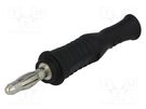 Plug; 4mm banana; 36A; 70VDC; black; non-insulated; 2mΩ; 4AWG÷2AWG ELECTRO-PJP
