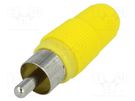 Plug; RCA; male; straight; soldering; yellow; for cable NINIGI