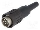Plug; DIN; male; PIN: 7; Layout: 360°; straight; for cable; soldering AMPHENOL