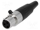 Plug; XLR mini; female; PIN: 3; for cable; soldering; 5A; 0.5mm2 AMPHENOL