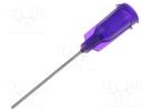 Needle: steel; 1"; Size: 21; straight; 0.51mm; Body: purple FISNAR