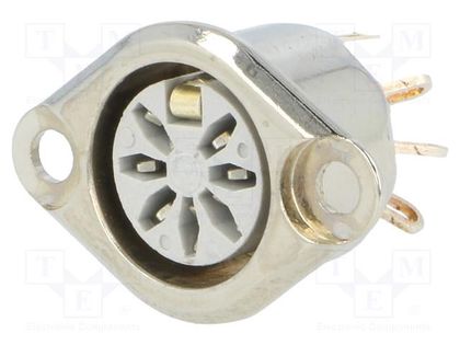 Socket; DIN; female; PIN: 7; Layout: 270°; soldering; 34V; 2A; 10mΩ DELTRON 630-0700