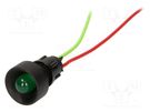Indicator: LED; recessed; green; 12÷24VDC; 12÷24VAC; Ø13mm; IP20 ELPROD