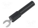 Adapter; banana 4mm socket,fork terminal; 60VDC; 36A; black; 43mm 
