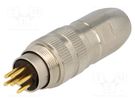 Connector: M16; plug; male; soldering; for cable; PIN: 6; 5A; 250V LUMBERG