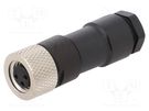 Connector: M8; female; PIN: 3; straight; for cable; plug; 4A; IP67 MURR ELEKTRONIK