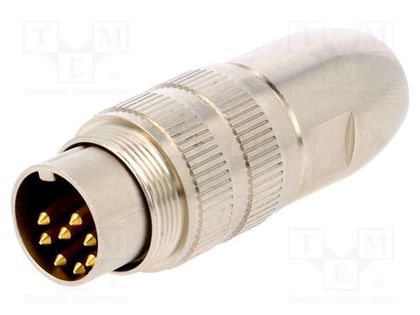 Connector: M16; plug; male; soldering; for cable; PIN: 8; 5A; 60V LUMBERG 0332-08-1