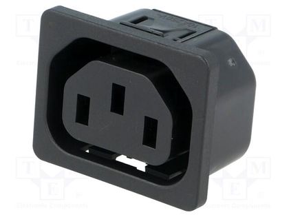 Connector: AC supply; socket; female; 10A; 250VAC; IEC 60320; IP30 SCHURTER 6600.4115.21