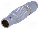 Connector: circular; 0B; plug; male; PIN: 4; soldering; for cable; 7A LEMO