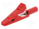Crocodile clip; 70VDC; red; Socket size: 2mm BEHA-AMPROBE