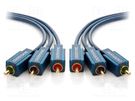 Cable; RCA plug x3,both sides; 15m; Plating: gold-plated; blue CLICKTRONIC
