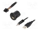 USB/AUX adapter; Fiat; Jack 3,5mm 4pin socket,USB A socket PER.PIC.