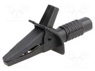 Crocodile clip; 10A; black; max.25mm; Connection: 4mm socket CLIFF