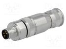 Connector: M8; male; PIN: 4; straight; shielded; for cable; plug HARTING