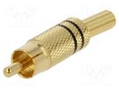 Plug; RCA; male; with strain relief; straight; soldering LUMBERG