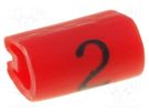 Markers; Marking: 2; 1.5÷2mm; PVC; red; -45÷70°C; leaded TE Connectivity