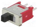 Switch: slide; Pos: 2; SPDT; 1.5A/250VAC; ON-ON; THT; -30÷85°C; TS40 CANAL ELECTRONIC