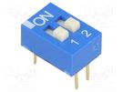 Switch: DIP-SWITCH; Poles number: 2; ON-OFF; 0.025A/24VDC; Pos: 2 ECE